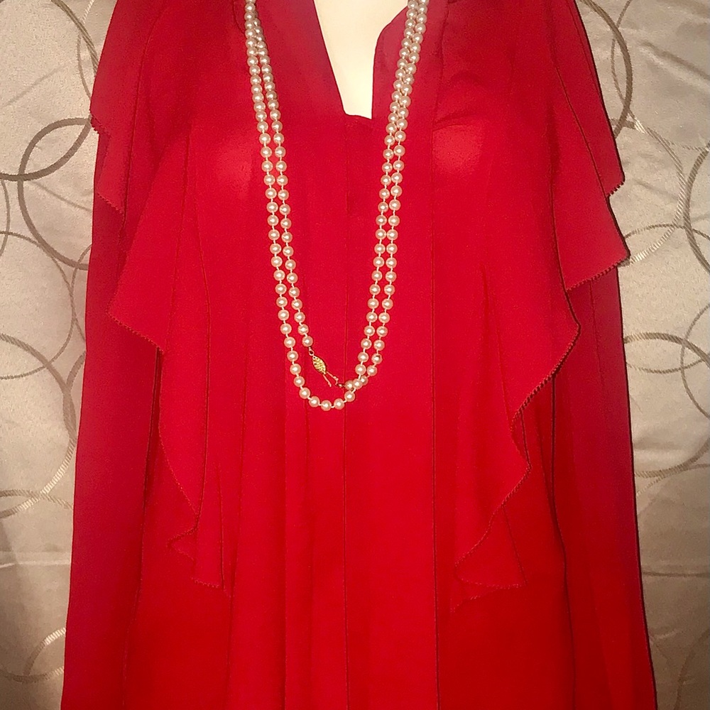 Ann Taylor red blouse